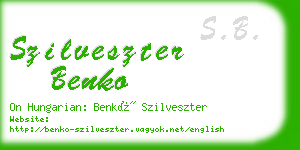 szilveszter benko business card